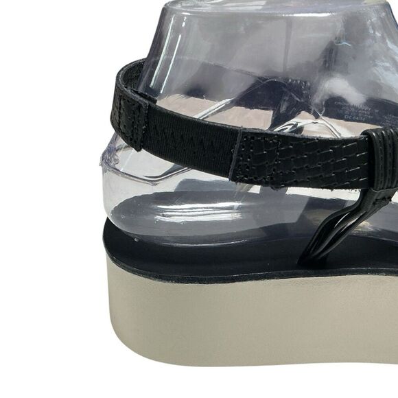 Olukai Sandals Womens 10 Black White Sand Onohi Strappy Leather Platform NEW - Picture 5 of 11